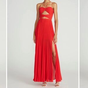 COPY - AMUR Dress Lana Cutout Pleated Maxi Gown Red Size 2